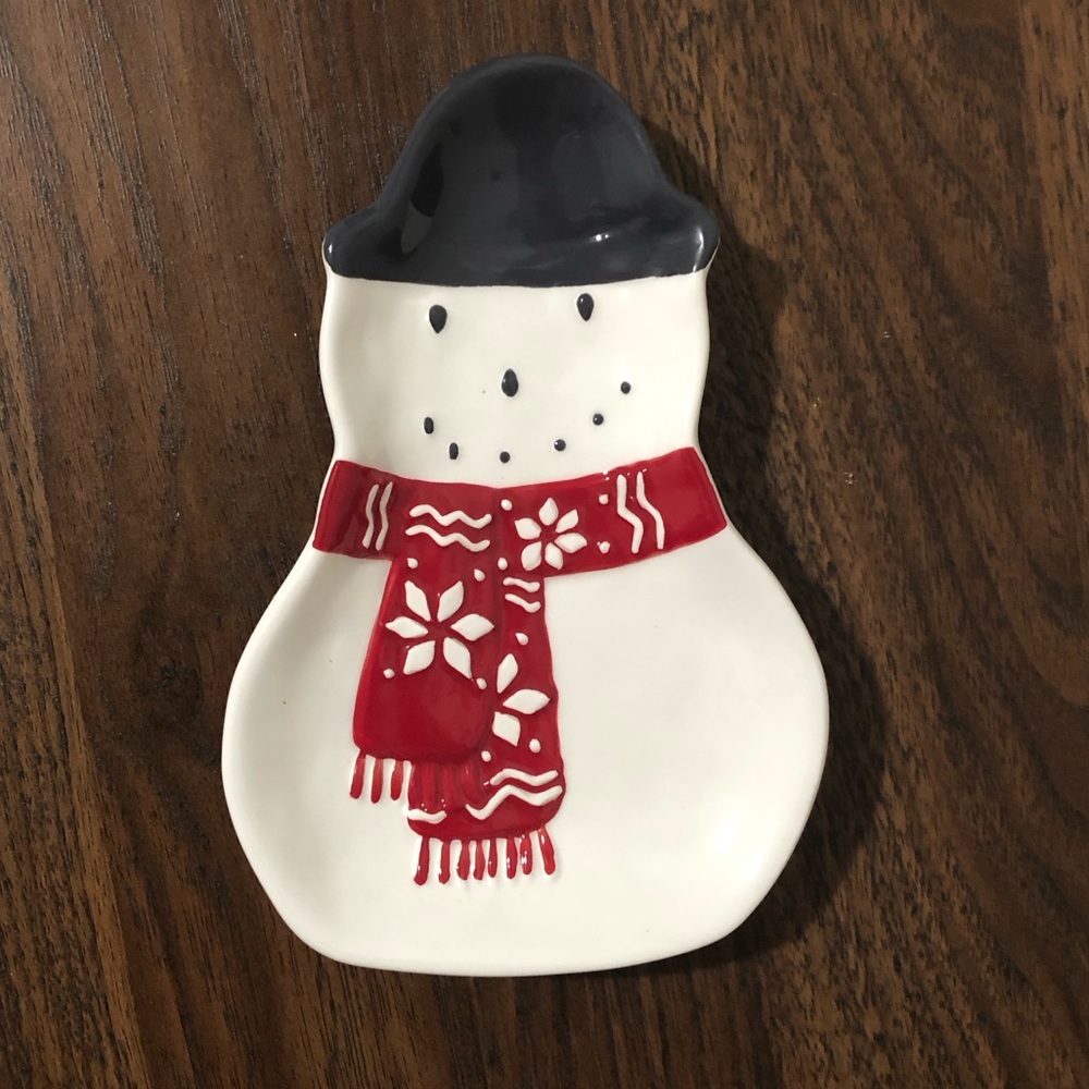 Pottery Barn Snowman Appetizer Plate